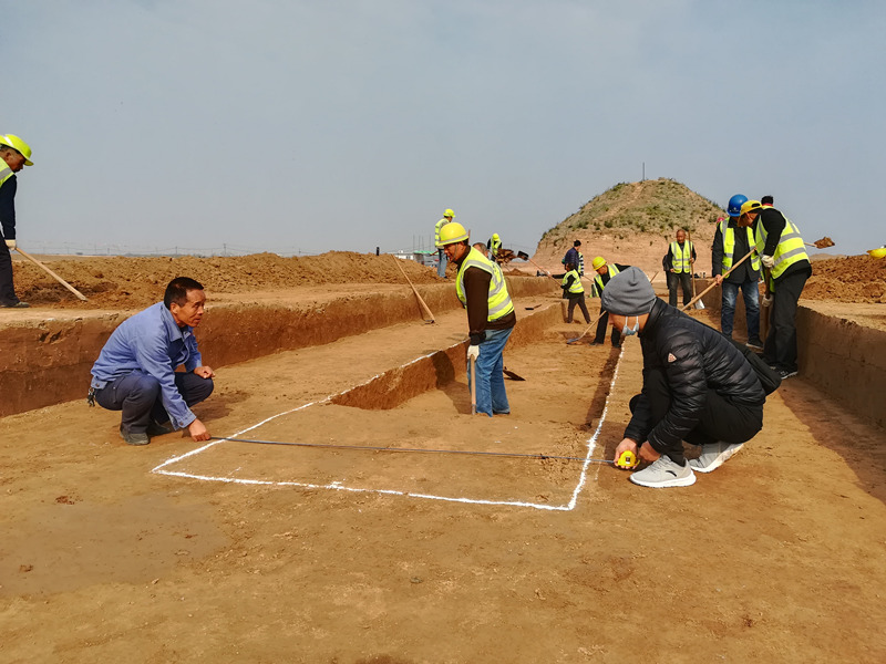 洪瀆原墓葬成任墓地唐代大墓發掘現場。陝西省考古研究院供圖