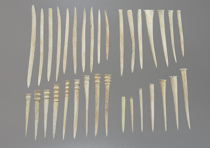 蒋刘遗址出土的笄形骨器。陕西省考古研究院供图