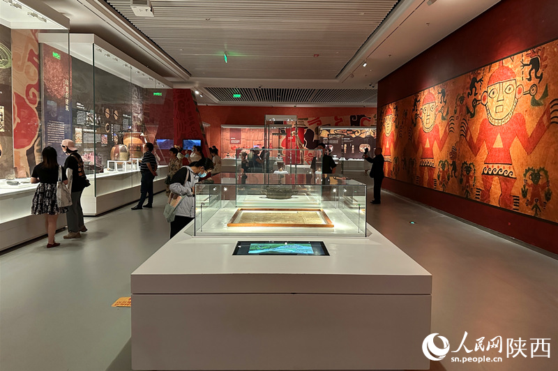 168件（组）秘鲁文物在陕西历史博物馆集中展出。李志强 摄