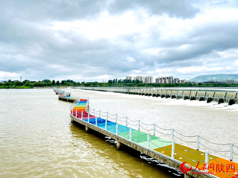 汉中市天汉湿地公园九曲人行景观桥。人民网记者 孙挺摄