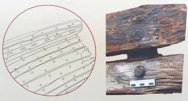 “絲路一號”古船榫卯結構細節。陝西省文物局供圖