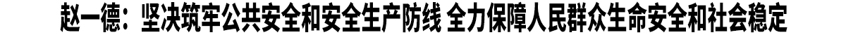 赵一德：坚决筑牢公共安全和安全生产防线 全力保障人民群众生命安全和社会稳定