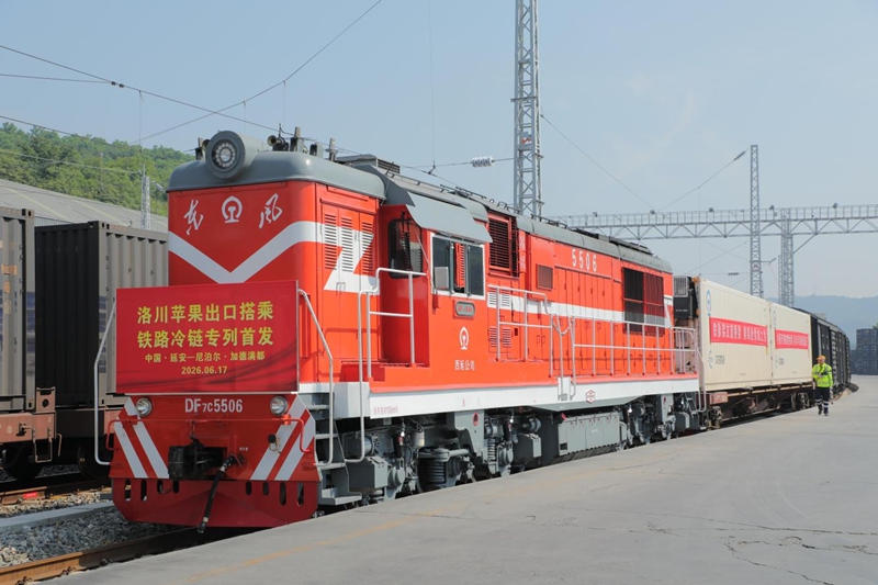 37119次货物列车等待发车。张黎芝摄